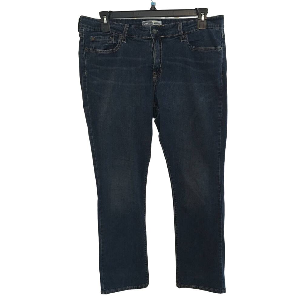 Levi's Signature Mid Rise Dark Wash Straight Leg Jeans Size 16 S/C